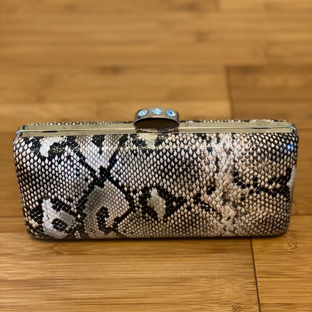 Sasha Handbags Inc-Natural Snake Print Evening Bag